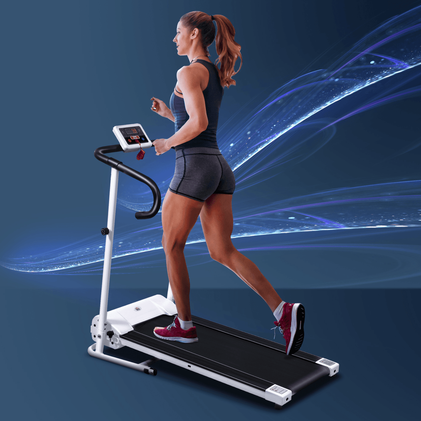 HOMCOM 1.25HP Folding Electric Treadmill - Compact Home Gym Running Machine for Indoor Fitness (1-10 km/h)