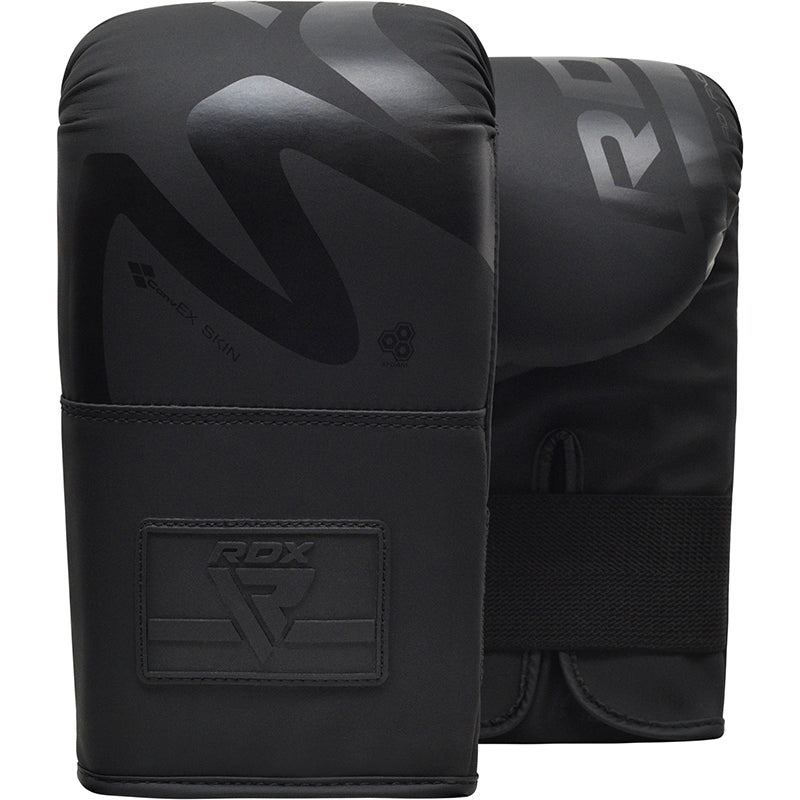 RDX F15 Noir 4oz Bag Gloves - Premium leather training mitts for home boxing & fitness. Lightweight, durable & comfortable. Shop FlexFlow Fitness!
