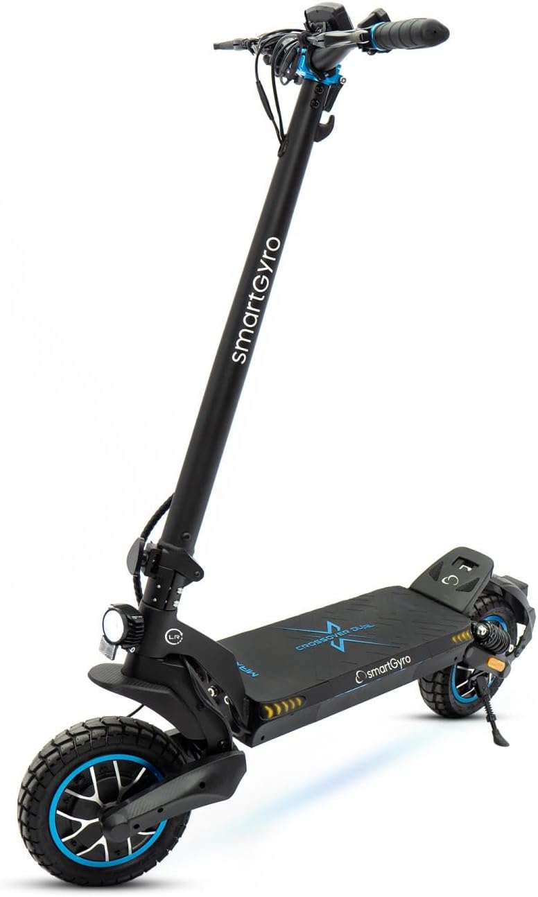 Electric Scooter Smartgyro Black 500 W Black electric scooter with blue accents
