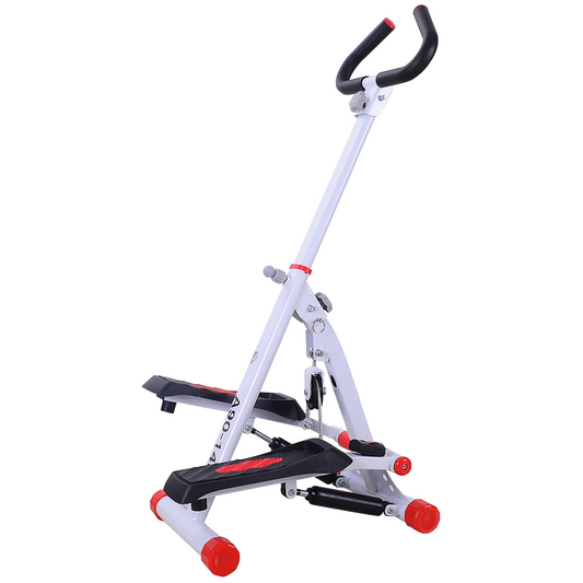 HOMCOM Foldable Step Machine with LCD Display and Handlebar