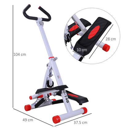 HOMCOM Foldable Step Machine with LCD Display and Handlebar