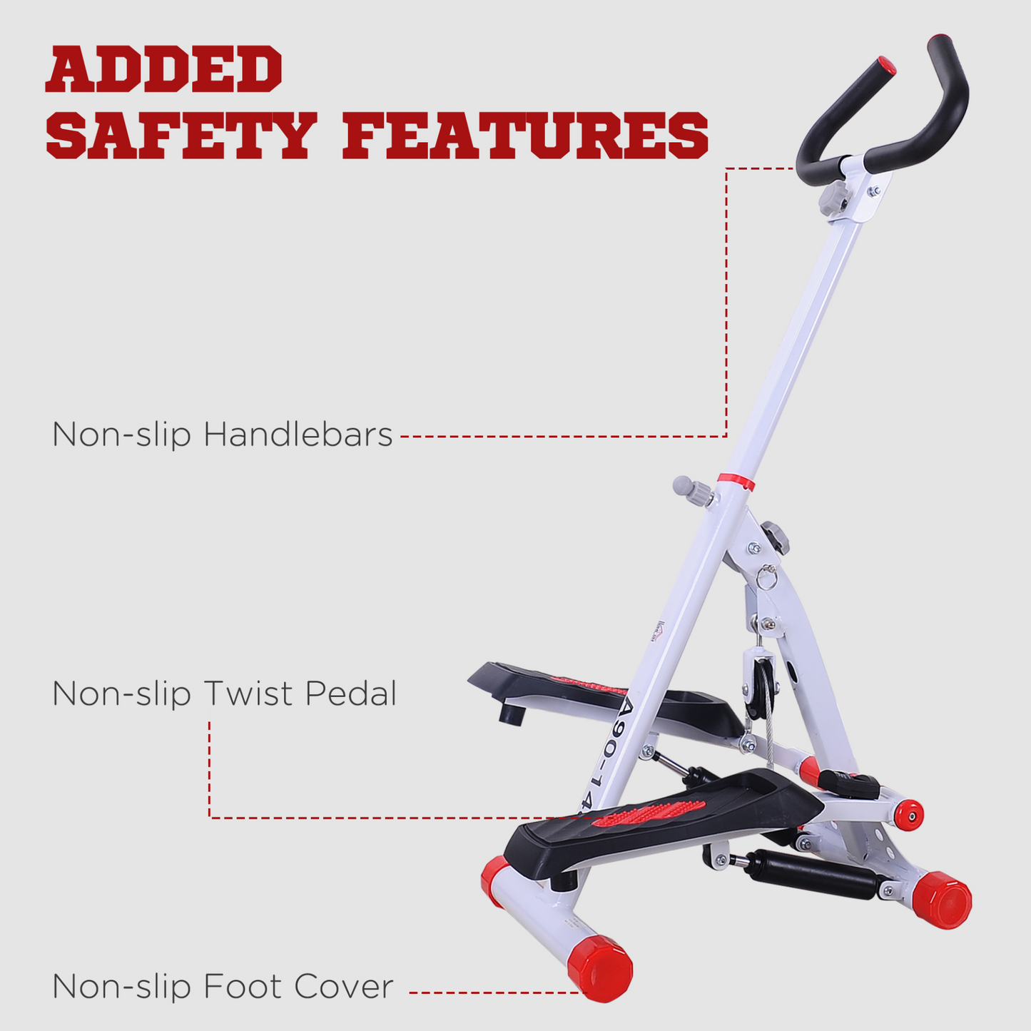 HOMCOM Foldable Step Machine with LCD Display and Handlebar