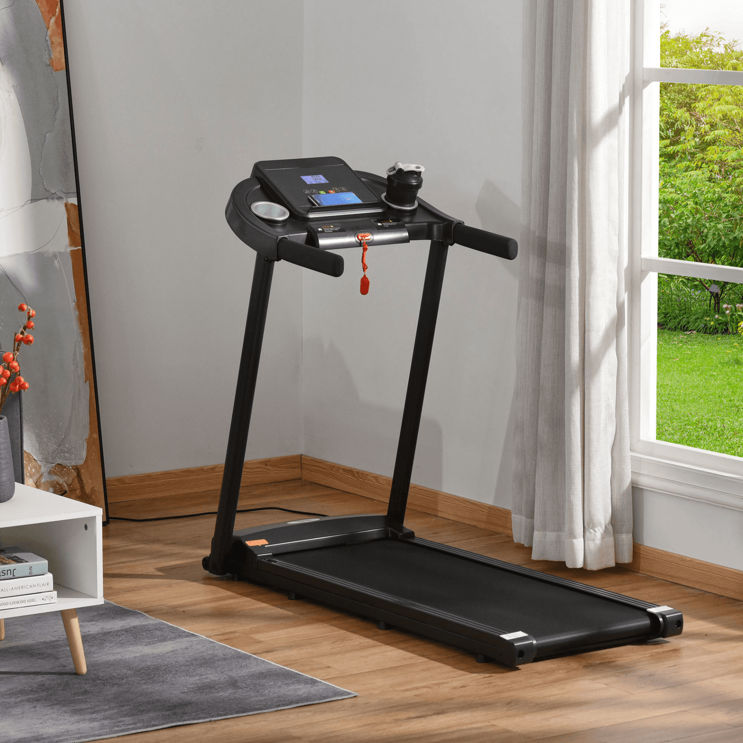 HOMCOM 1.5HP Treadmill, 12km/h Electric 1.5HP Motorised Running Machine, w/ 12 Programs, LED Display, for Home Gym Indoor Fitness