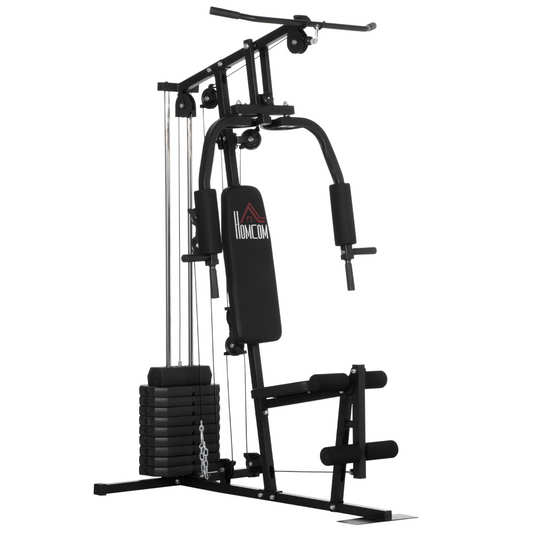 HOMCOM Multi Gym with Weights, Multifunction Home Gym Machine with 45kg Weight Stack for Full Body Workout and Strength Training