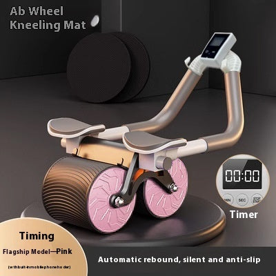 Automatic Rebound Abdominal Muscle Roller with Kneeling Mat