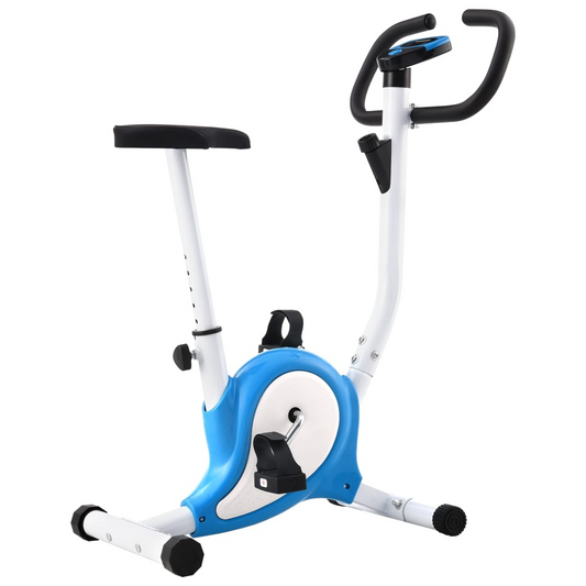 vidaXL Exercise Bike with Belt Resistance Blue