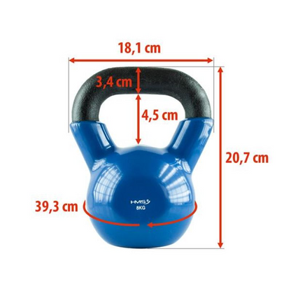 Kettlebell iron covered with vinyl HMS KNV08 BLUE