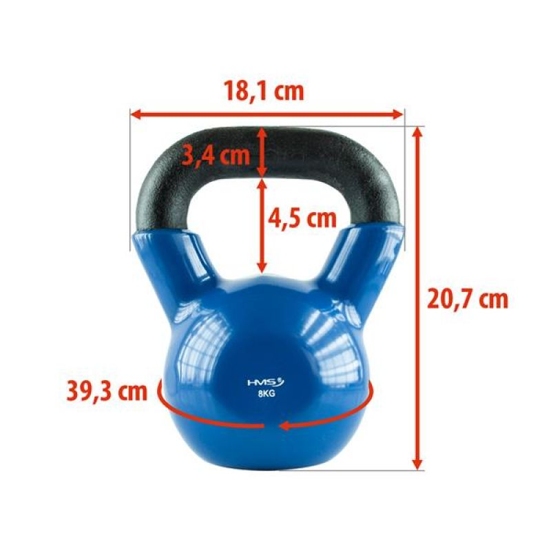 Kettlebell iron covered with vinyl HMS KNV08 BLUE