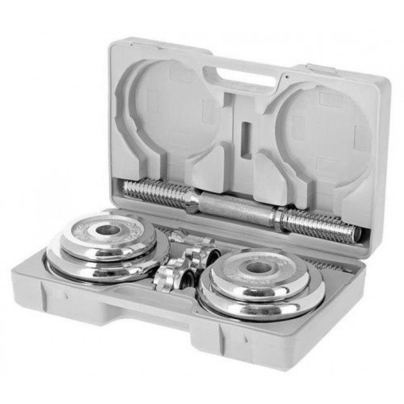 Barbells in a CHROME HMS 2x10kg STC20 case