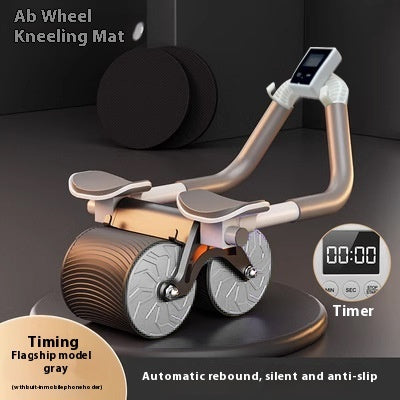 Automatic Rebound Abdominal Muscle Roller with Kneeling Mat