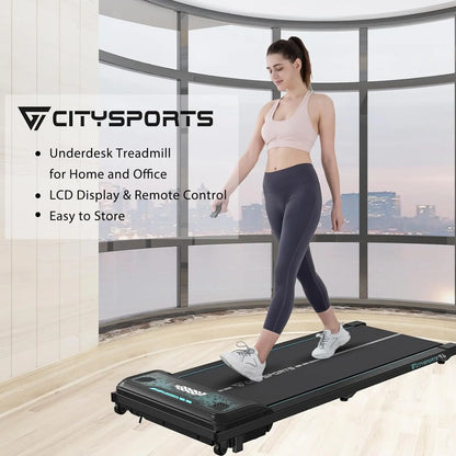 Compact Walking Pad Treadmill with LCD Display for Home &amp; Office Fitness