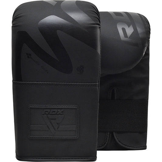 RDX F15 Noir 4oz Bag Gloves - Premium leather training mitts for home boxing & fitness. Lightweight, durable & comfortable. Shop FlexFlow Fitness!