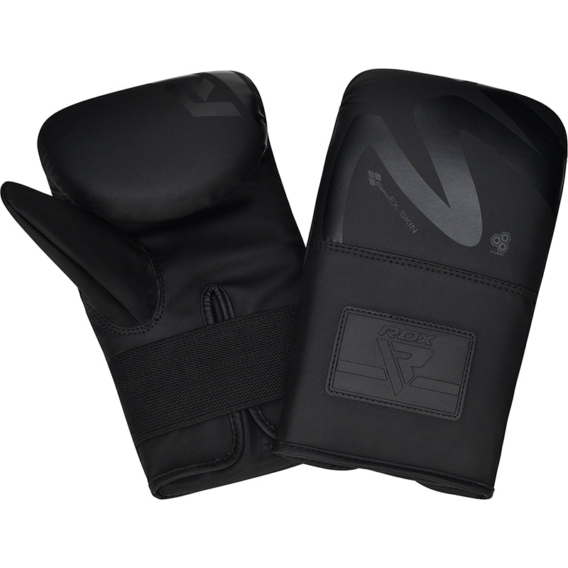 RDX F15 Noir 4oz Bag Gloves - Premium leather training mitts for home boxing & fitness. Lightweight, durable & comfortable. Shop FlexFlow Fitness!