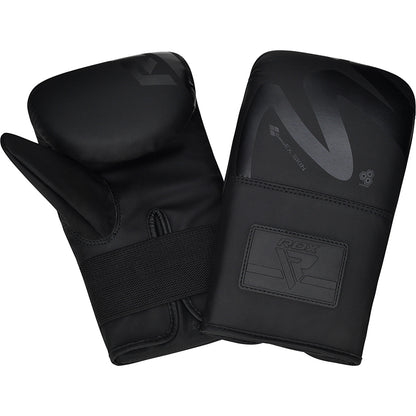 RDX F15 Noir 4oz Bag Gloves - Premium leather training mitts for home boxing & fitness. Lightweight, durable & comfortable. Shop FlexFlow Fitness!