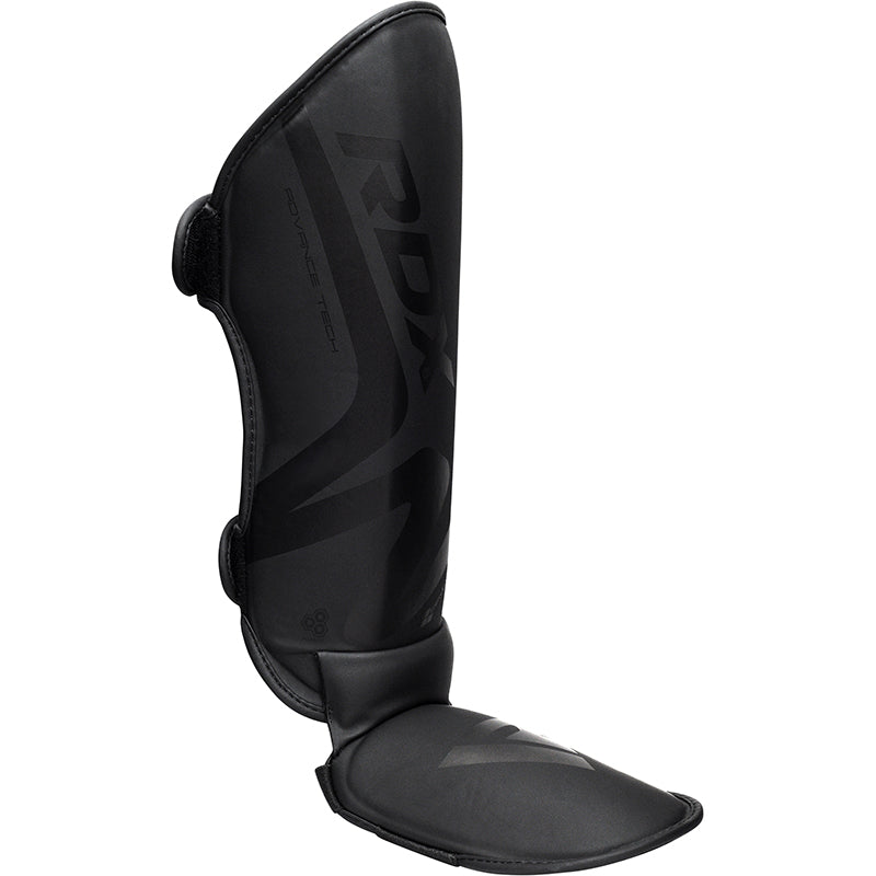 RDX T15 Noir Shin Instep Guards - Premium Black Leg Protection for Muay Thai &amp; MMA